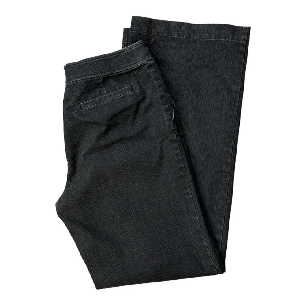 Lafayette 148 Black Cotton Blend Slight Flare Bootcut Trousers Pants Siz…